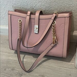 Guess Blush Pink Shoulder Bag with Gold Chain